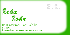 reka kohr business card